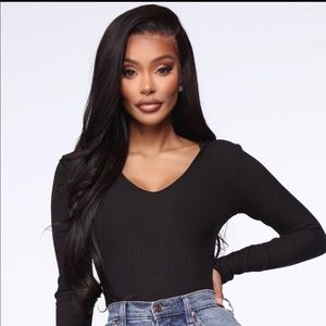 Fashion nova black hoodie bodysuit